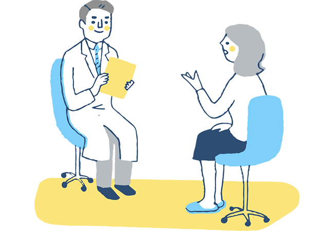 医師と患者が話をしているイラスト